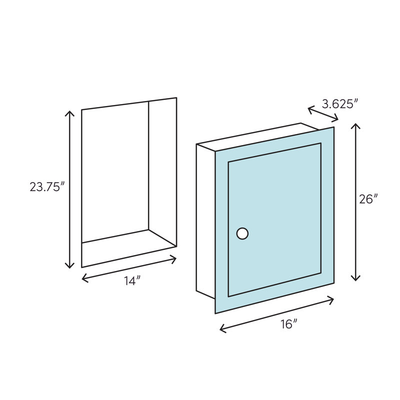 Rebrilliant Jadon 16" x 26" Recessed Medicine Cabinet & Reviews | Wayfair